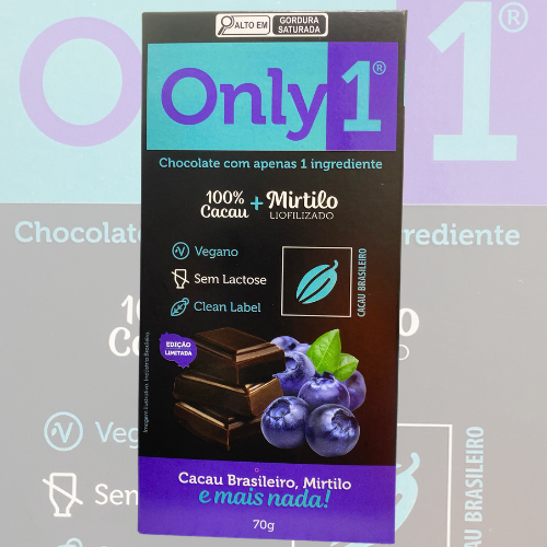 Only1 100% Cacau +Mirtilo Liofilizado 70G