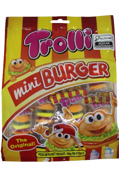 Trolli Mini Burger Bala de Gelatina Sabor Frutas 90g