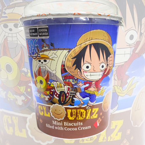 Mini Biscoitos One Piece Copo Sabor Creme de Cacau 90G
