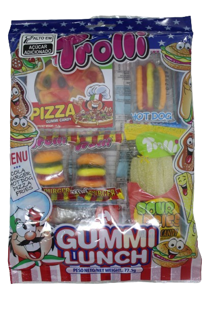 Trolli Lunch Bala de Gelatina Sabor Frutas 77,5g
