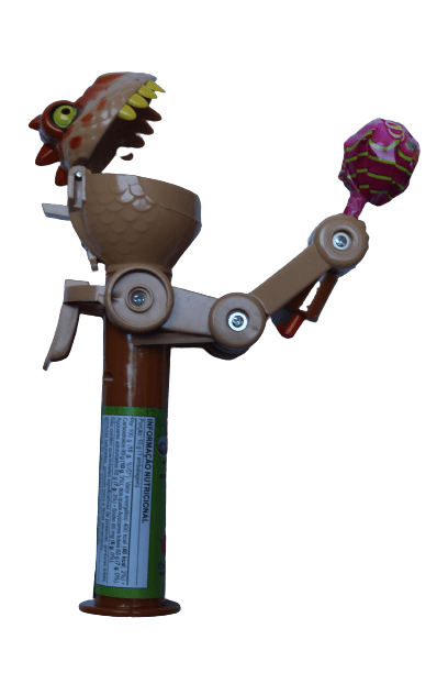 Brinquedo com Pirulito Dino Brown 10g