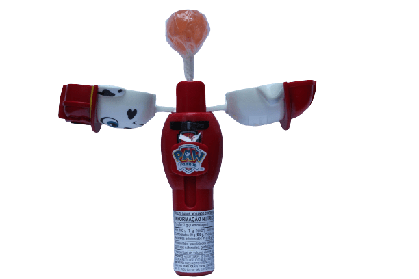 Brinquedo com Pirulito Patrulha Canina Marshall 7g