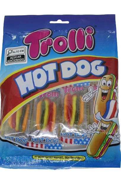 Trolli Hot Dog Bala de Gelatina Sabor Frutas 90g