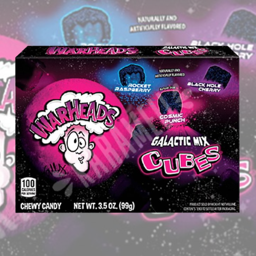 Bala Mastig�vel Warheads Galactic Cubes 99g