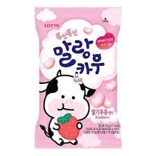 Bala Coreana Mastigvel sabor Morango Lotte 79g