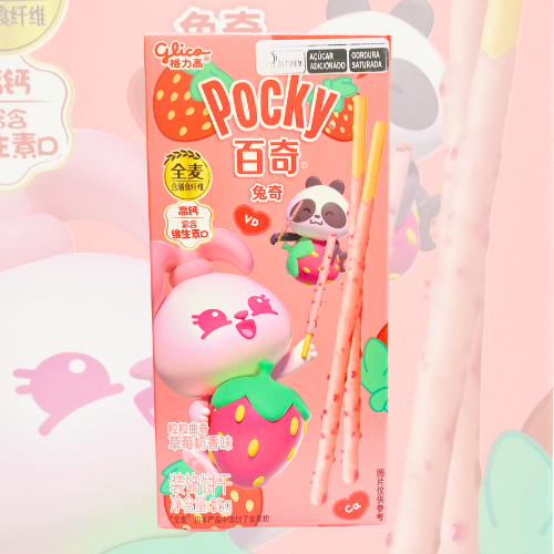 Biscoito Pocky Sabor Morango Coberto com Creme 35G