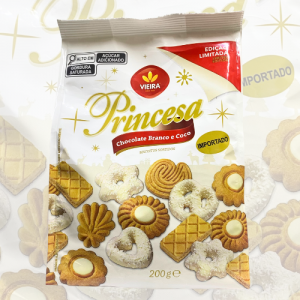 Biscoito Princesa Sabor Chocolate Branco e Coco 200G