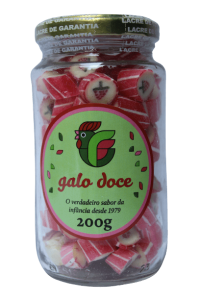 Bala Rocs sabor Morango Galo Doce 200g
