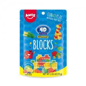 Bala de Gelatina 4D Blocks Sabor Frutas Mistas 72G