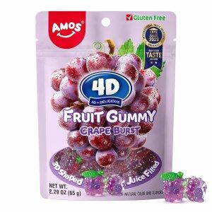 Bala de Gelatina 4D Sabor Uva Roxa 65G