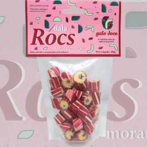 Bala Rocs sabor Morango Galo Doce 100g