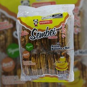 Biscoito Sembei com  Aveia, Banana e Mel Sapporo 260g