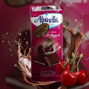 Chocolate Alpinella Com Recheio de Cereja e Iogurte 100g