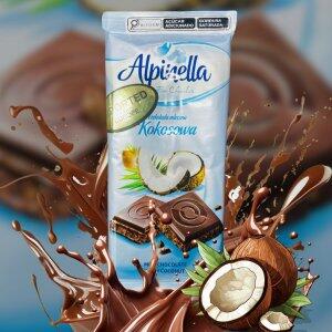 Chocolate Alpinella Sabor Chips de Coco 90g