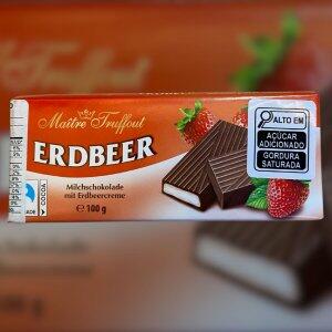 Chocolate Amargo Matre Truffout com Creme de Morango 100g