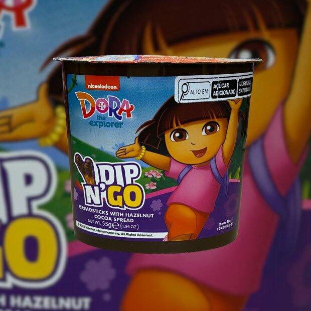 Biscoito Dipn Go Dora Aventureira Sabor Creme de Cacau e Avel 55g