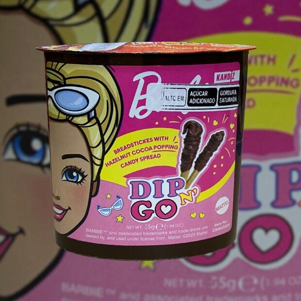 Biscoito Dipn Go Barbie Sabor Creme de Cacau e Avel 55g
