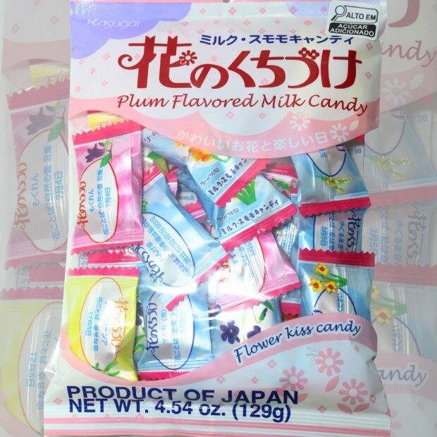 Bala Japonesa Ameixa e Flores Kasugai 129g