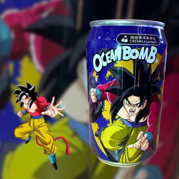 Bebida Gaseificada Super Saiyajin 4 Sabor Cereja 330ml.