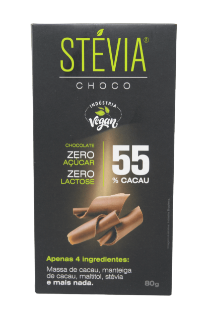 Chocolate 55% Cacau Stvia 80g