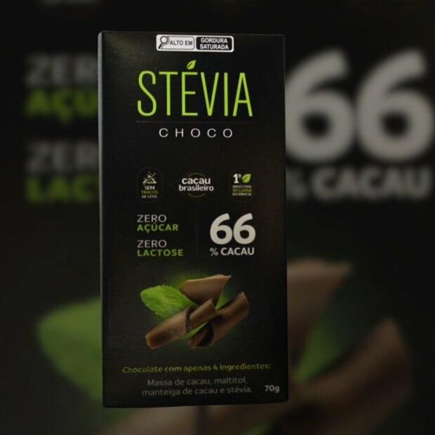 Chocolate 66% Cacau Stvia 80g