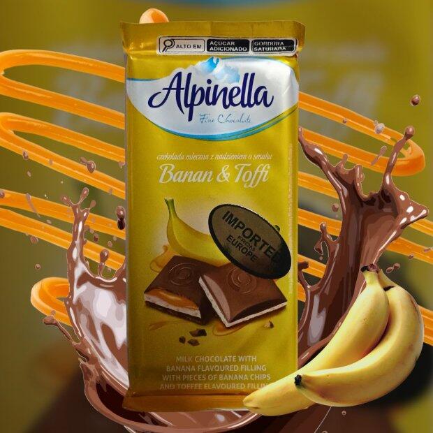 Chocolate Alpinella Recheado com Banana e Caramelo 100g