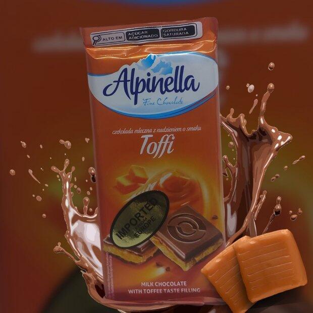 Chocolate ao Leite Alpinella Sabor Toffee 100g