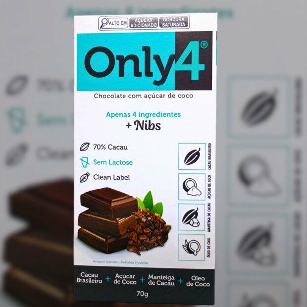 Chocolate Only4 Nibs 70g