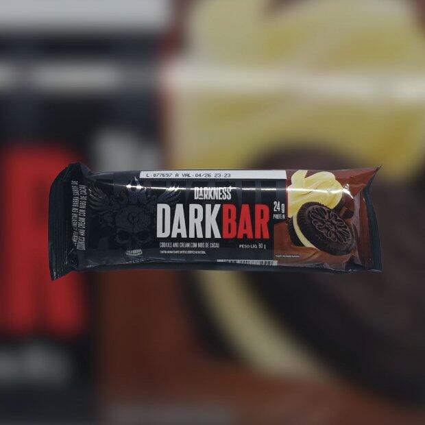 Dark Bar Barra de Protena sabor Cookies And Cream com nibs de Cacau 90g