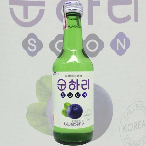 Soju Coreano Sabor Blueberry 12% Alc Lotte 360ml.