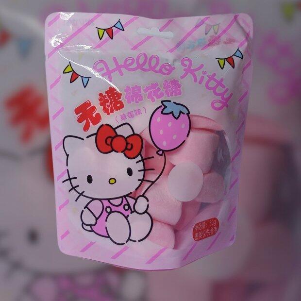 Marshmallow Hello Kitty Sabor Morango Sem Aucar 50g