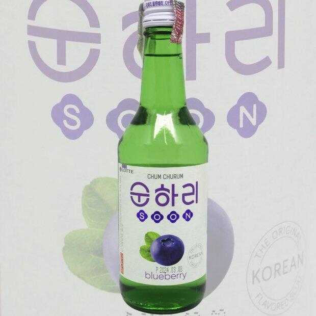 Soju Coreano Sabor Blueberry 12% Alc Lotte 360ml.